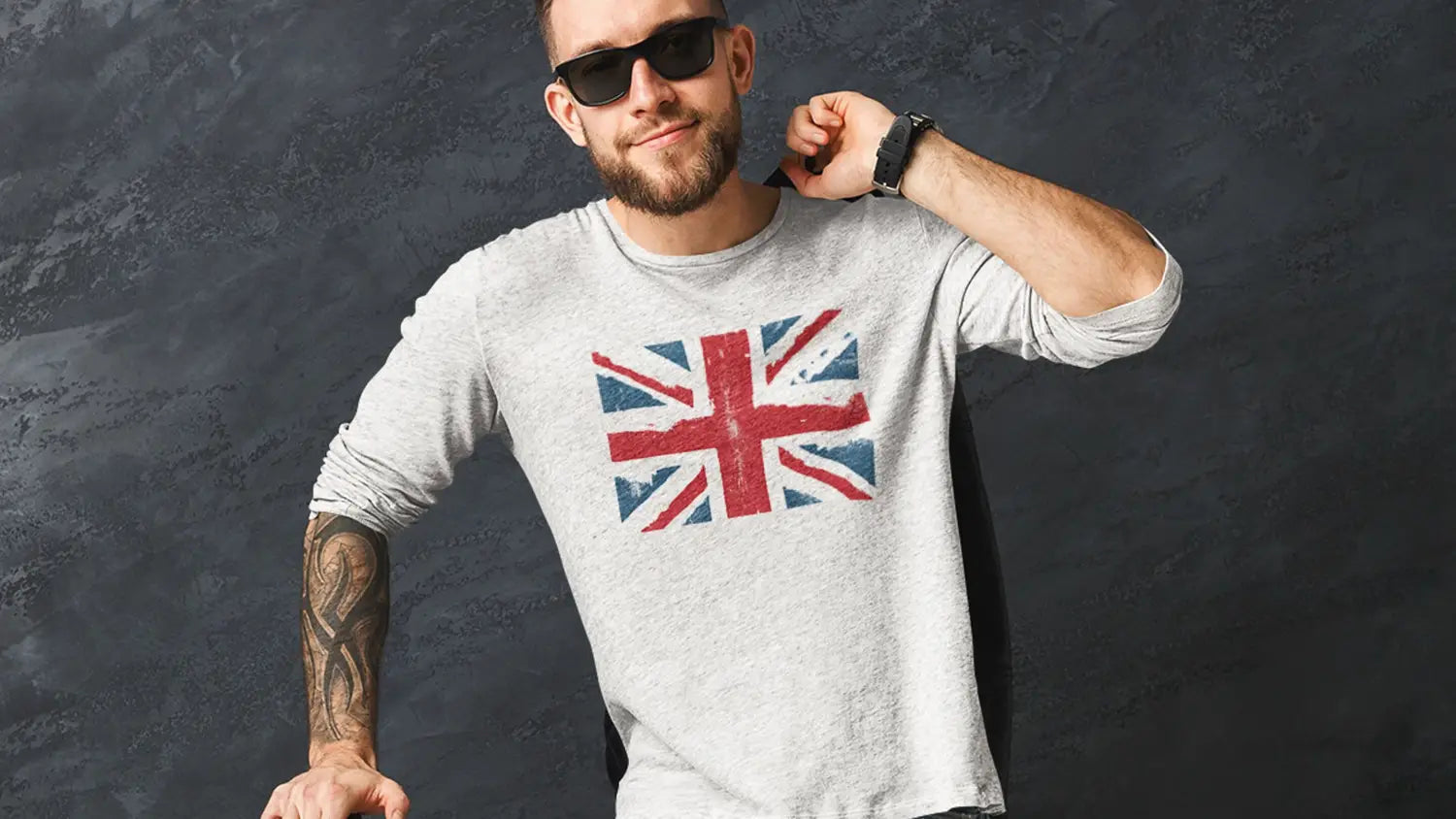 long sleeve national flack and union jack t shirts