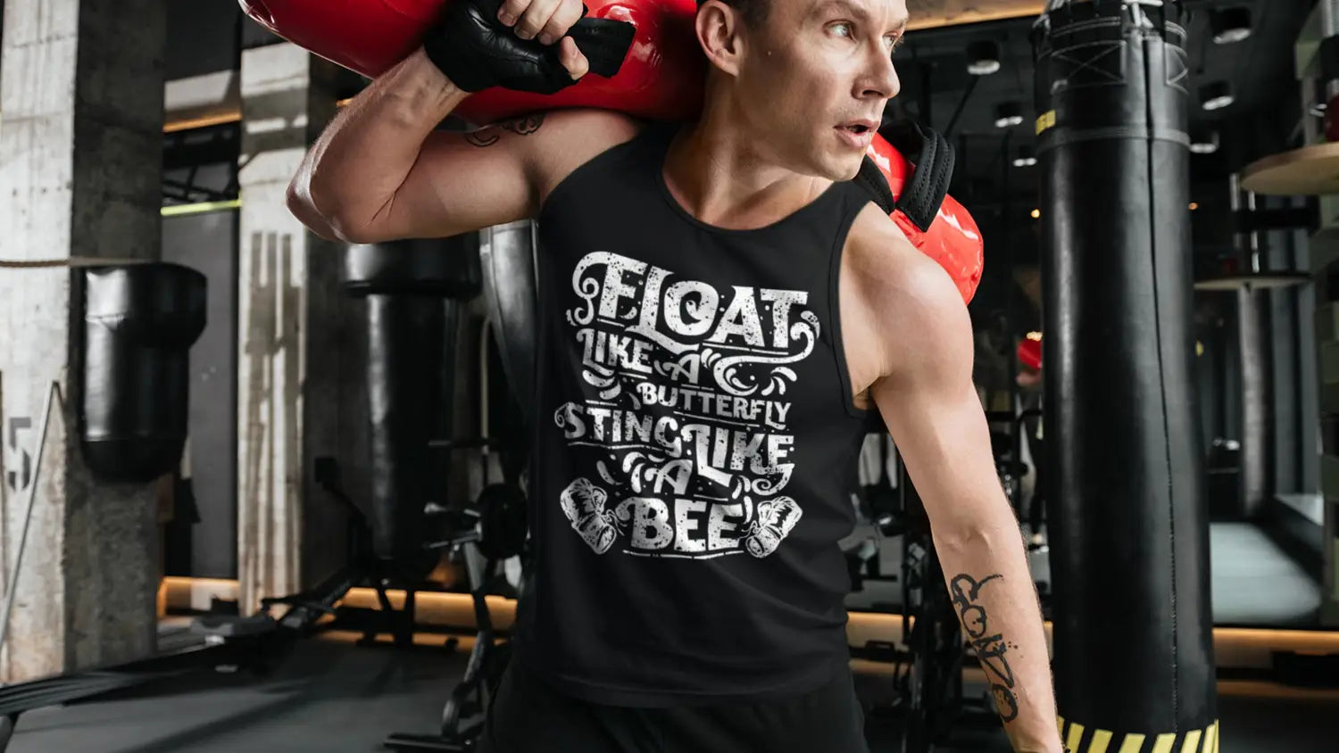 mens slogan vest tops and tank tops