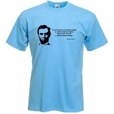 Abraham Lincoln Quote Men's Vegetarian T-Shirt L / Light Blue