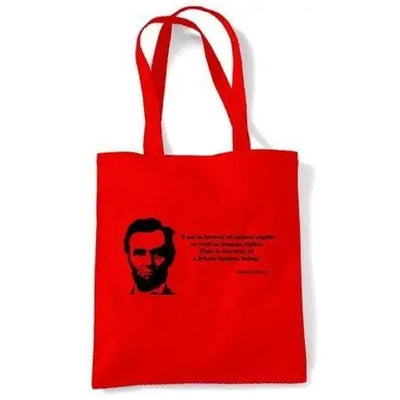 Abraham Lincoln Quote Shopping Bag Red