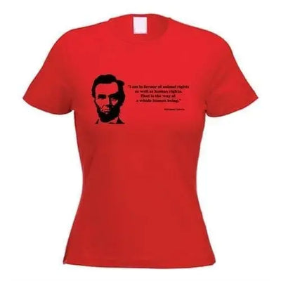 Abraham Lincoln Quote Women's Vegetarian T-Shirt S / Red