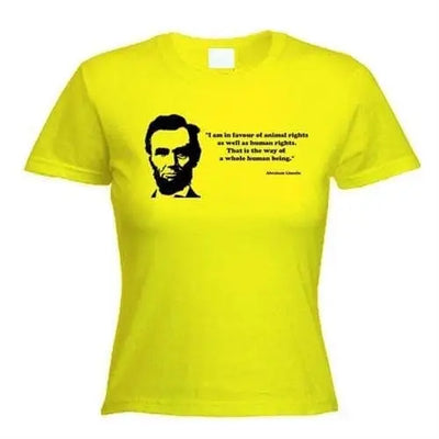 Abraham Lincoln Quote Women's Vegetarian T-Shirt S / Yellow