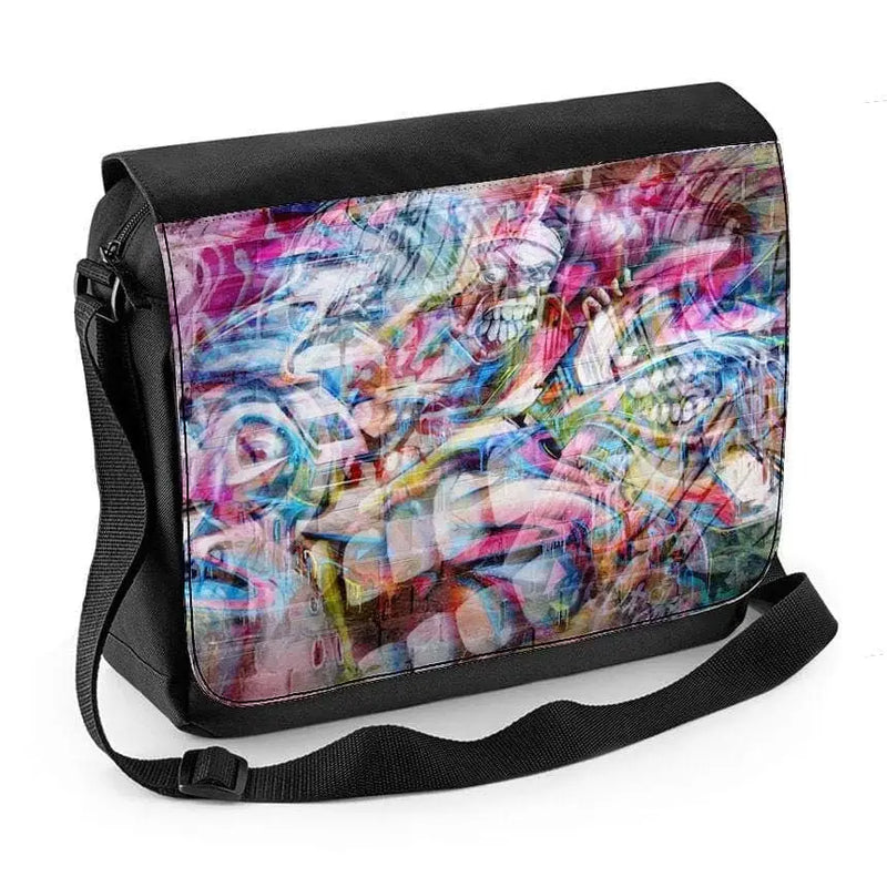 Abstract Teeth Graffiti Laptop Messenger Bag