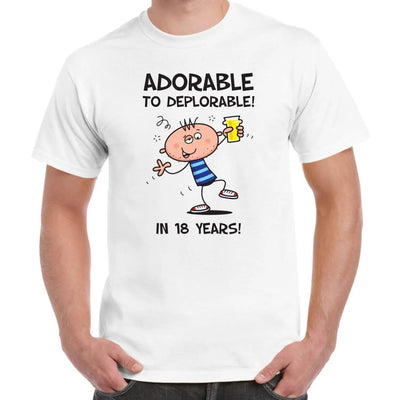 Adorable To Deplorable Men's 18th Birthday Present T-Shirt L