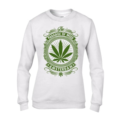 Amsterdam Paradise of Weed Cannabis Women's Sweatshirt Jumper S / White