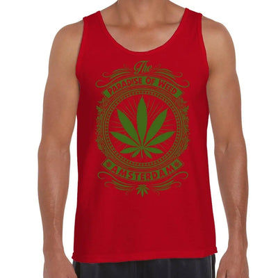Amsterdam Paradise Of Weed Men's Tank Vest Top XXL / Red