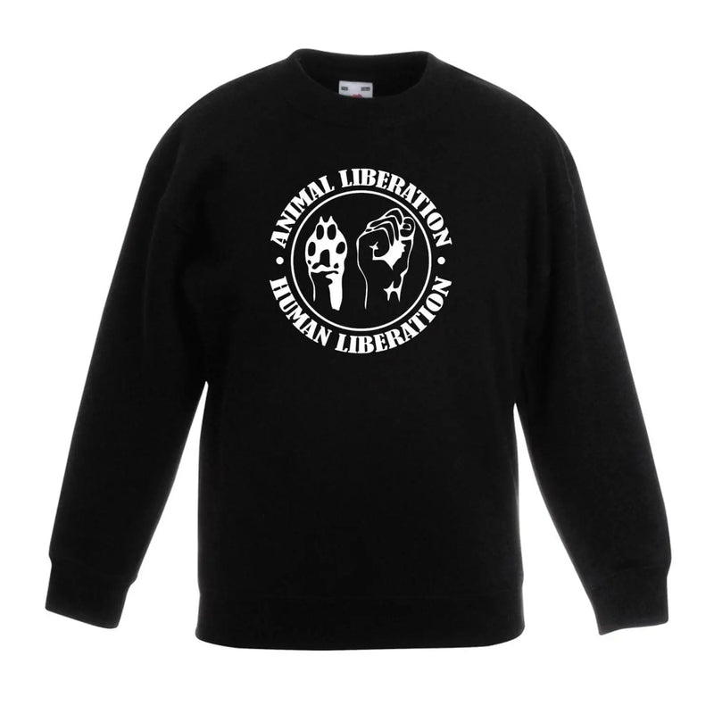 Animal Liberation Human Liberation Childrens Unisex Sweatshirt Jumper 5-6