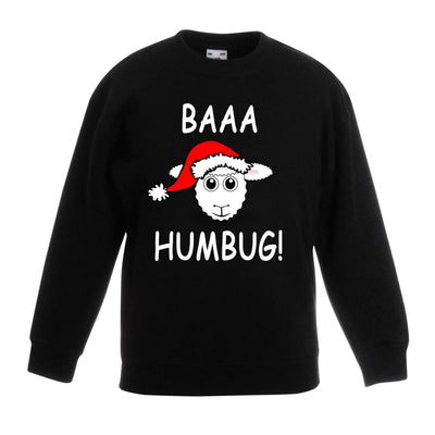 Baaa Humbug Sheep with Santa Hat Christmas Funny Childrens Kids Sweatshirt Jumper 9-11