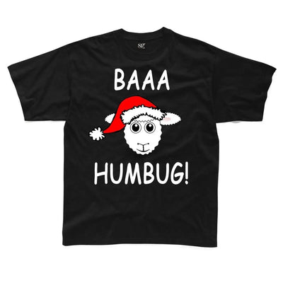 Baaa Humbug Sheep with Santa Hat Christmas Funny Childrens Kids T-Shirt 9-10