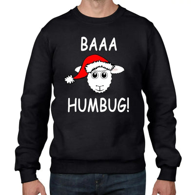 Baaa Humbug Sheep with Santa Hat Christmas Funny Men's Sweatshirt Jumper XXL
