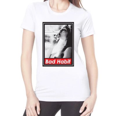 Bad Habit Smoking Girl Women's T-Shirt M / White