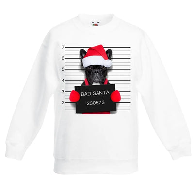 Bad Santa Claus Pug Dog Christmas Kids Jumper \ Sweater 7-8