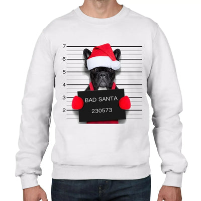 Bad Santa Claus Pug Dog Christmas Men's Jumper \ Sweater XL