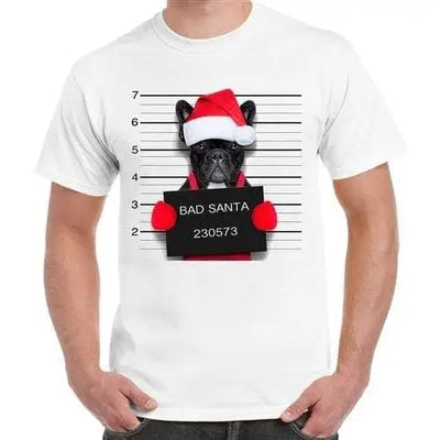 Bad Santa Claus Pug Dog Men's Christmas T-Shirt
