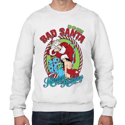 Bad Santa Happy Holidays Bah Humbug Christmas Men's Sweater \ Jumper S