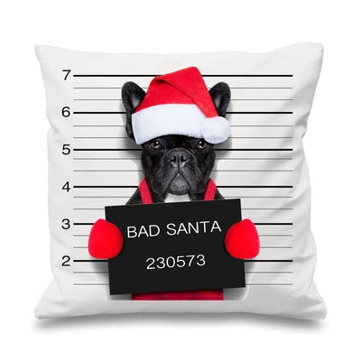 Bad Santa Pug Christmas Cushion