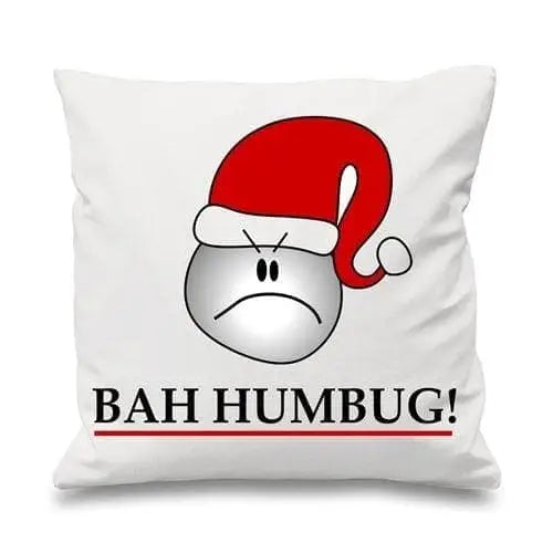 Bah Humbug Christmas Cushion White