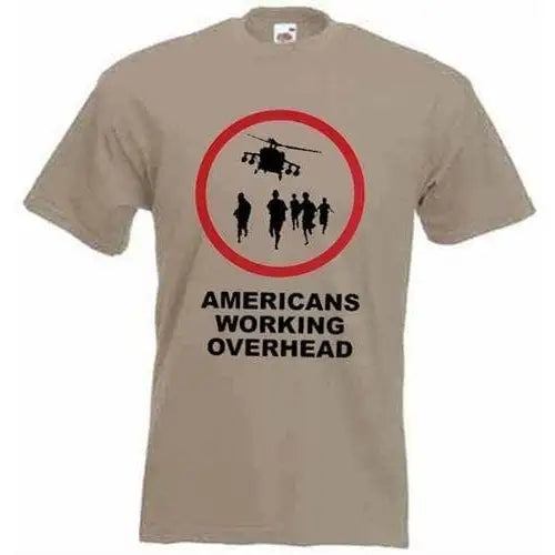 Banksy Americans Working Overhead T-Shirt L / Khaki