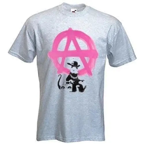Banksy Anarchy Rat T-Shirt M / Light Grey