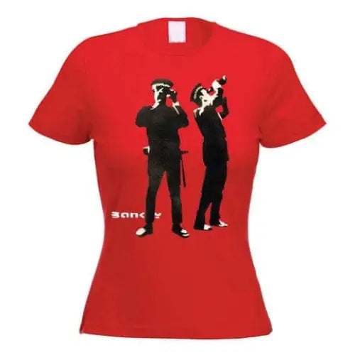 Banksy Avon & Somerset Police Ladies T-Shirt - S / Red -