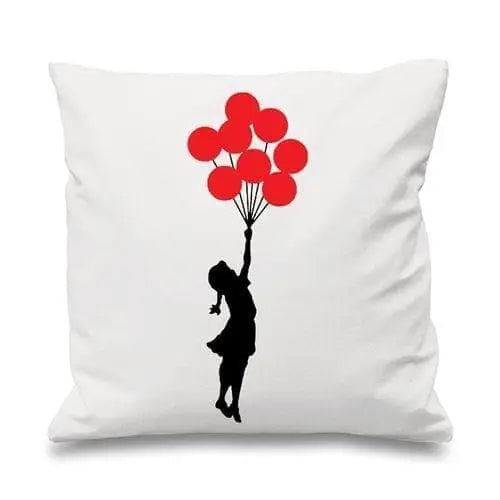 Banksy Balloon Girl Cushion White