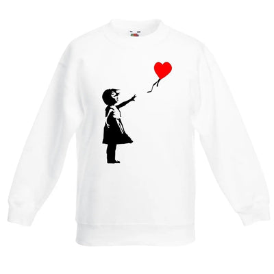 Banksy Balloon Girl Heart Children's Unisex Sweatshirt Jumper 9-11