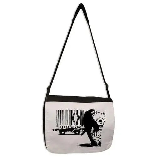 Banksy Barcode Leopard Laptop Messenger Bag