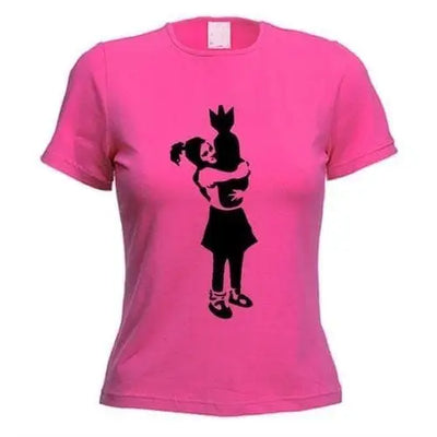 Banksy Bomb Hugger Ladies T-Shirt S / Dark Pink