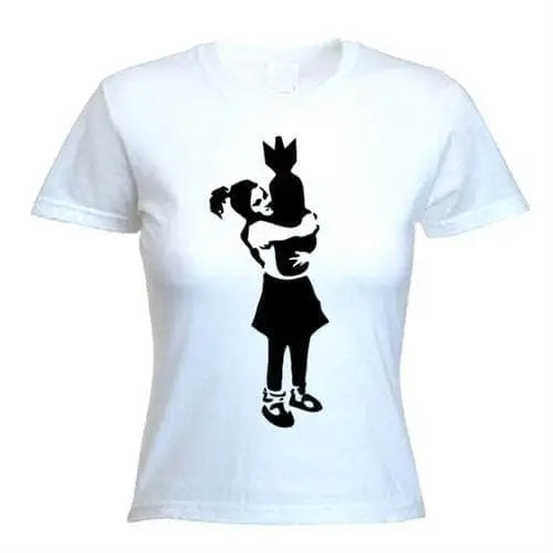 Banksy Bomb Hugger Ladies T-Shirt S / White
