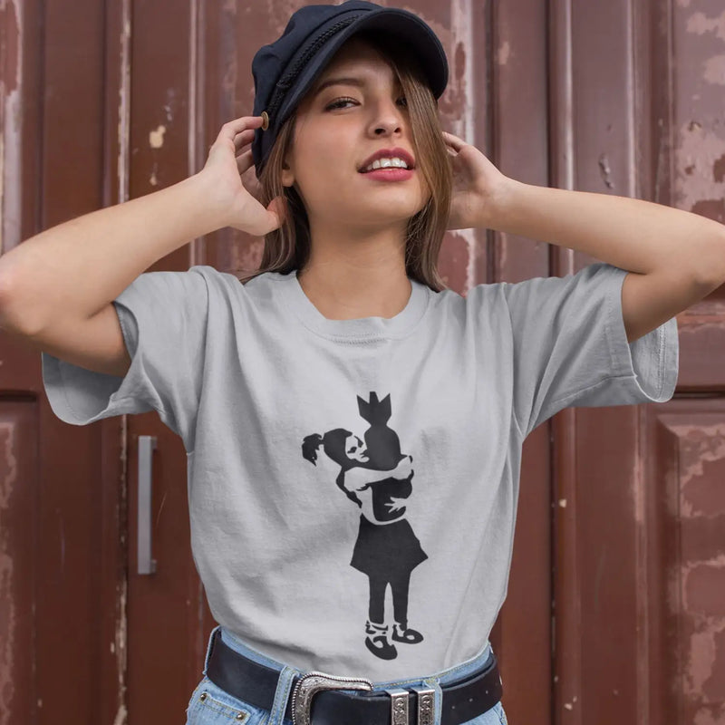 Banksy Bomb Hugger Ladies T-Shirt - Womens T-Shirt