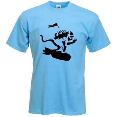 Banksy Bomb Monkey T-Shirt S / Light Blue