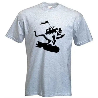 Banksy Bomb Monkey T-Shirt S / Light Grey