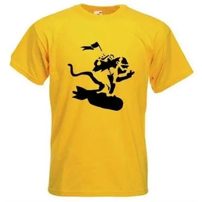Banksy Bomb Monkey T-Shirt S / Yellow