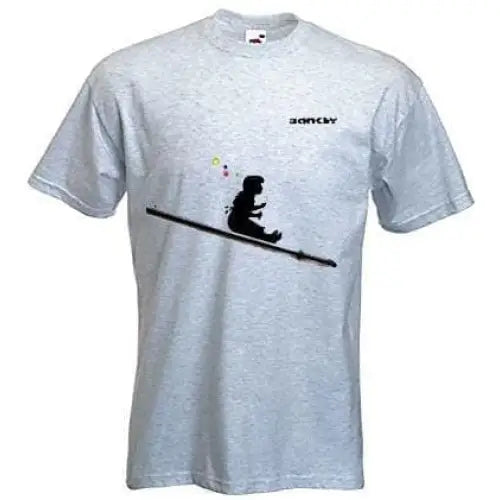 Banksy Bubble Girl Mens T-Shirt 3XL / Light Grey
