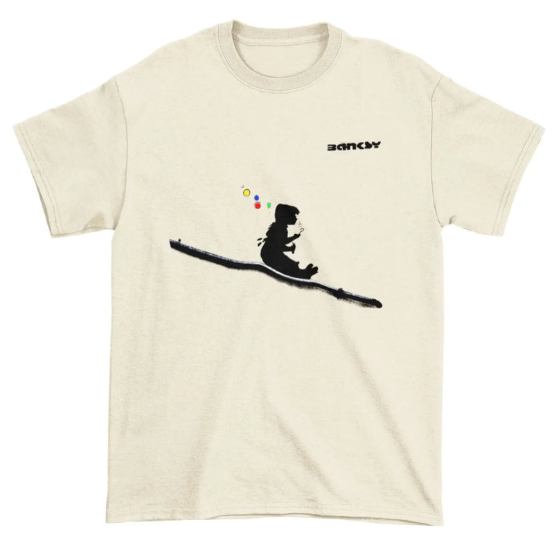 Banksy Bubble Girl Mens T-Shirt XXL / Cream