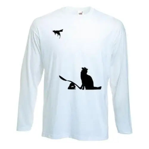 Banksy Cat & Mouse Long Sleeve T-Shirt XXL / White
