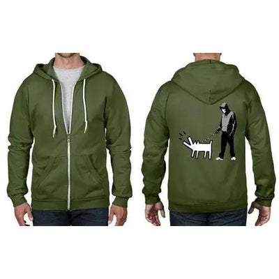 Banksy Choose Your Weapon Full Zip Hoodie XL / City Green