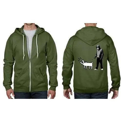 Banksy Choose Your Weapon Full Zip Hoodie XL / City Green