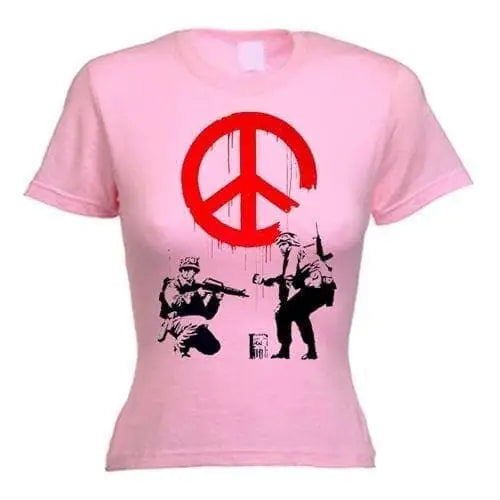 Banksy CND Soldiers Ladies T-Shirt XL / Light Pink