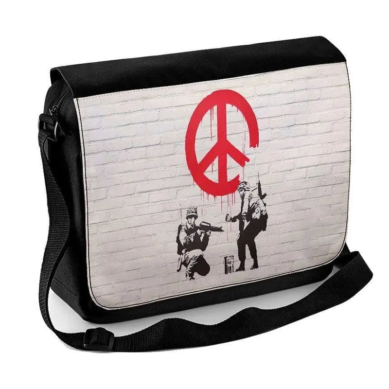 Banksy CND Soldiers Laptop Messenger Bag
