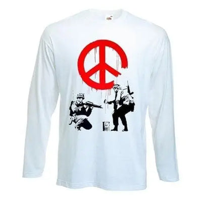 Banksy CND Soldiers Long Sleeve T-Shirt L / White