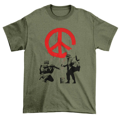 Banksy CND Soldiers Mens T-Shirt S / Khaki