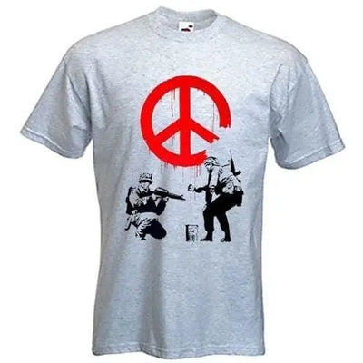 Banksy CND Soldiers Mens T-Shirt S / Light Grey