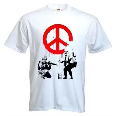 Banksy CND Soldiers Mens T-Shirt S / White