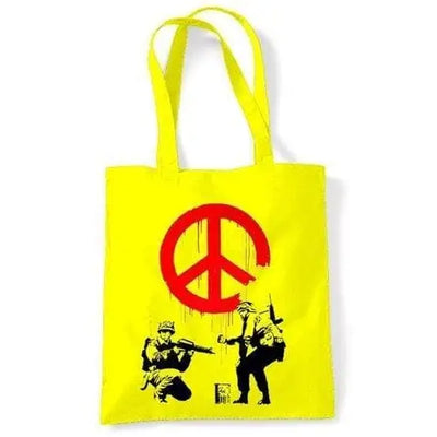banksy cnd soldiers shoulder bag Yellow