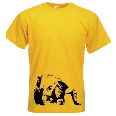 Banksy Coke Copper Mens T-Shirt XXL / Yellow
