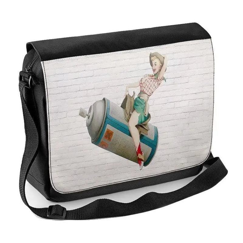 Banksy Cowgirl Laptop Messenger Bag