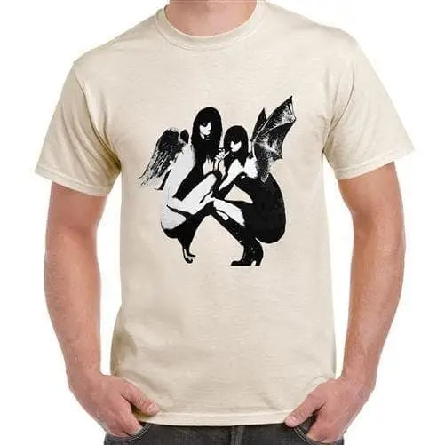 Banksy Drunken Crouching Angels Mens T-Shirt XXL / Cream