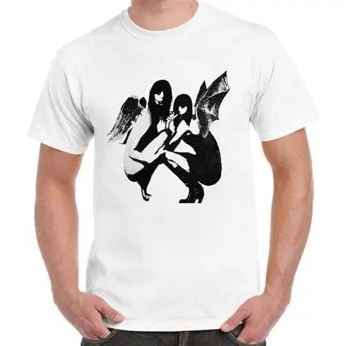 Banksy Drunken Crouching Angels Mens T-Shirt XXL / White