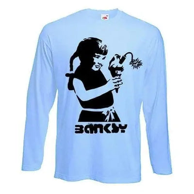 Banksy Dynamite Ice Cream Long Sleeve T-Shirt XL / Light Blue